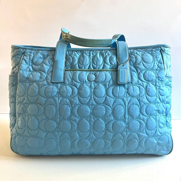 COACH VINTAGE Quilted Diaper Bag, Blue, Everyday Shoulder Bag - Picture 1 of 14